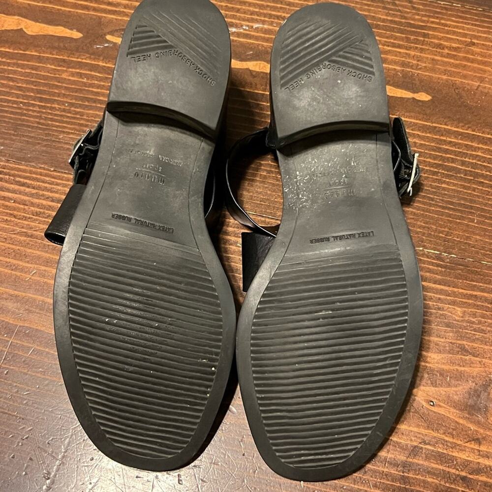 MUNRO American Black Leather Sandals Size 7M - Picture 4 of 7